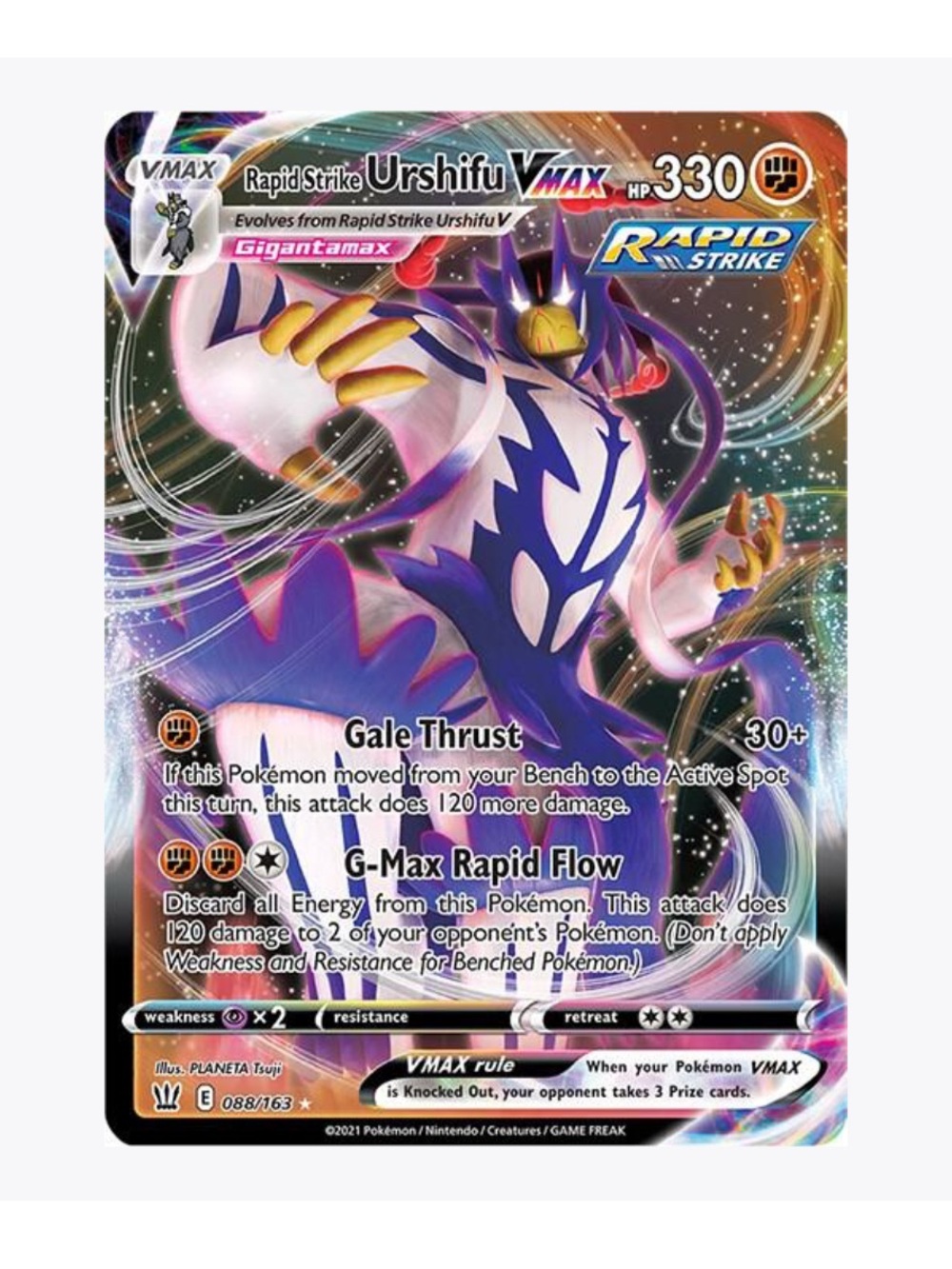 FREE OVER $50 Urshifu VMAX SWSH05 Battle Styles Pokemon Trading Card